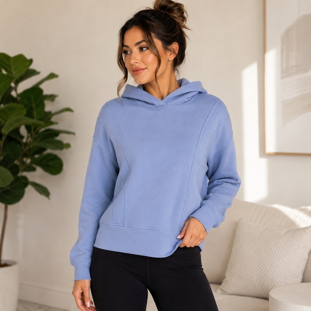 NWT Bailey 44 Cloud Mist Scuba Knit Hooded Sweatshirt 1927LP Blue Small